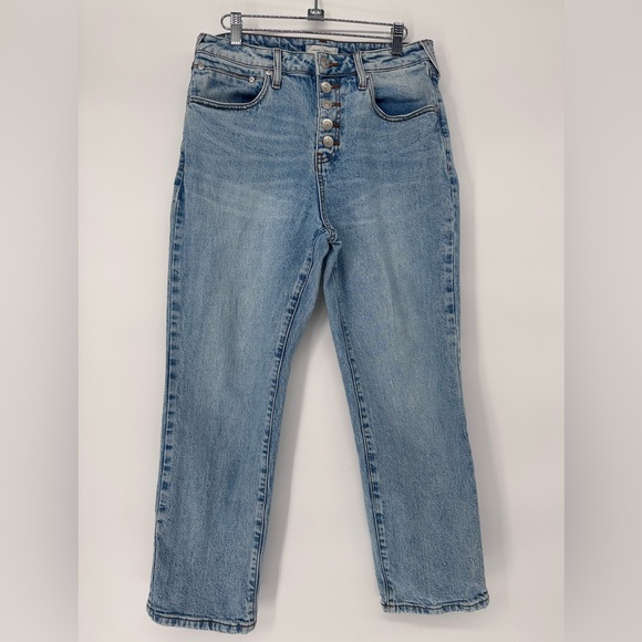 CLEO + WOLF WOMEN'S MEDIUM WASH HIGH RISE SLIM STRAIGHT ANKLE JEANS Size 31 - Picture 4 of 10